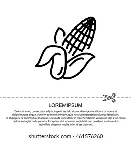 Web line icon. Corn