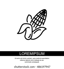 Web line icon. Corn