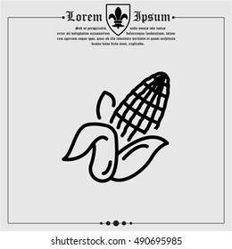 Web line icon. Corn