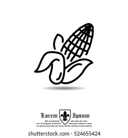 Web line icon. Corn