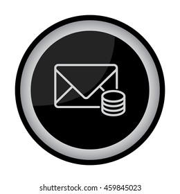 Web line icon. Cost of communications (envelope and coins), message