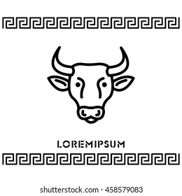 Web line icon. Cow, livestock
