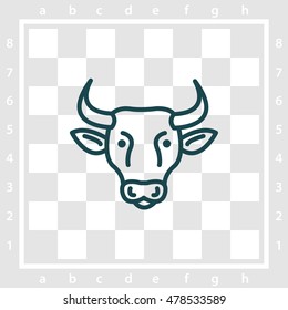 Web line icon. Cow, livestock