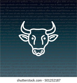 Web line icon. Cow, livestock