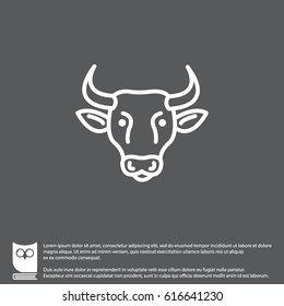Web line icon. Cow, livestock