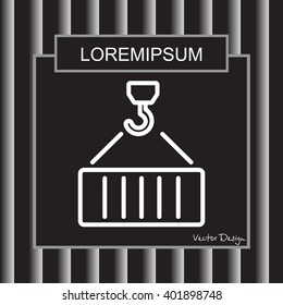 Web line icon. Crane, loading container