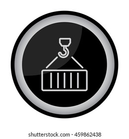 Web line icon. Crane, loading container