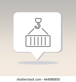 Web line icon. Crane, loading container