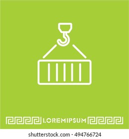 Web line icon. Crane, loading container