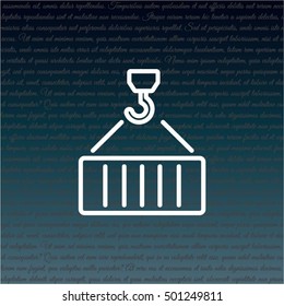 Web line icon. Crane, loading container