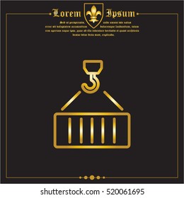 Web line icon. Crane, loading container