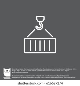 Web line icon. Crane, loading container