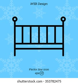 Web line icon. Crib
