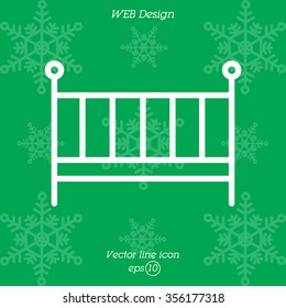 Web line icon. Crib
