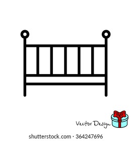 Web line icon. Crib