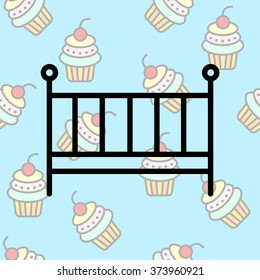 Web line icon. Crib