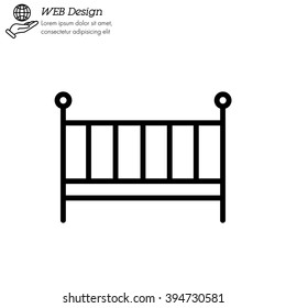 Web line icon. Crib