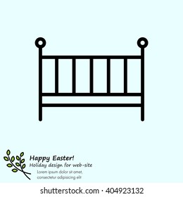 Web line icon. Crib