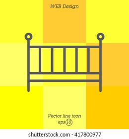 Web line icon. Crib