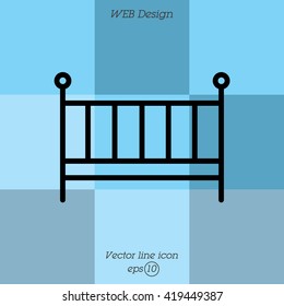 Web line icon. Crib