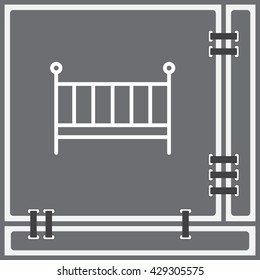 Web line icon. Crib