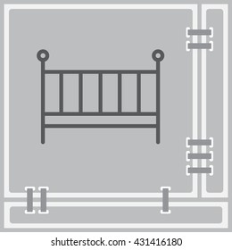 Web line icon. Crib
