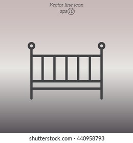 Web line icon. Crib