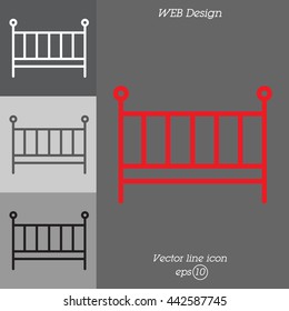 Web line icon. Crib