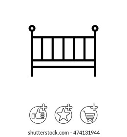Web line icon. Crib