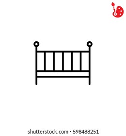 Web line icon. Crib