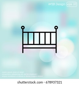 Web line icon. Crib