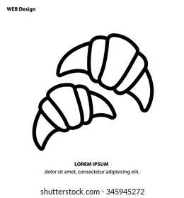 Web line icon. Croissants