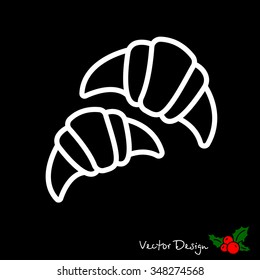 Web line icon. Croissants