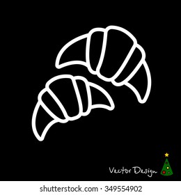Web line icon. Croissants