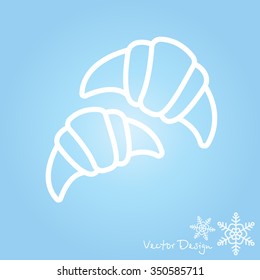 Web line icon. Croissants