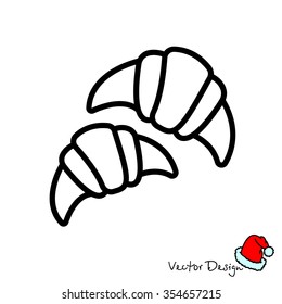 Web line icon. Croissants