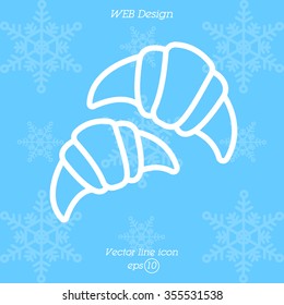 Web line icon. Croissants