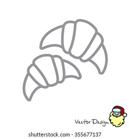 Web line icon. Croissants