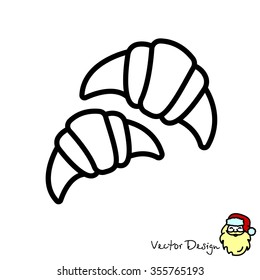 Web line icon. Croissants
