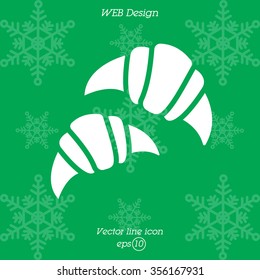 Web line icon. Croissants
