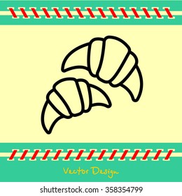 Web line icon. Croissants