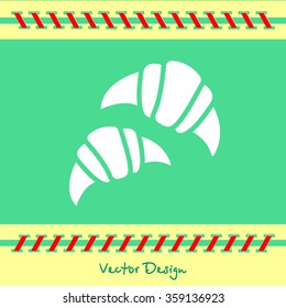 Web line icon. Croissants