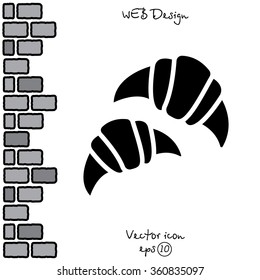 Web line icon. Croissants