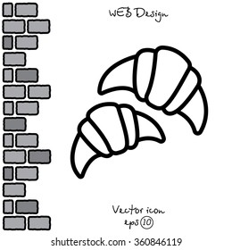 Web line icon. Croissants