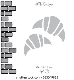 Web line icon. Croissants