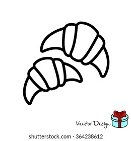 Web line icon. Croissants