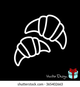 Web line icon. Croissants