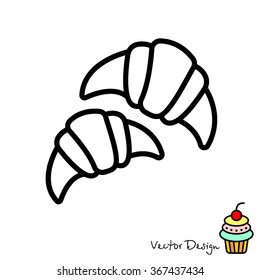 Web line icon. Croissants