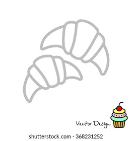 Web line icon. Croissants