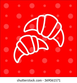 Web line icon. Croissants